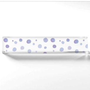 Cute Organic Brushstroke Dot Artwork Desk Name Plate