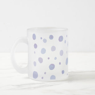 Cute Organic Brushstroke Dot Artwork Frosted Glass Coffee Mug