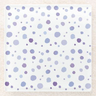 Cute Organic Brushstroke Dot Artwork Glass Coaster