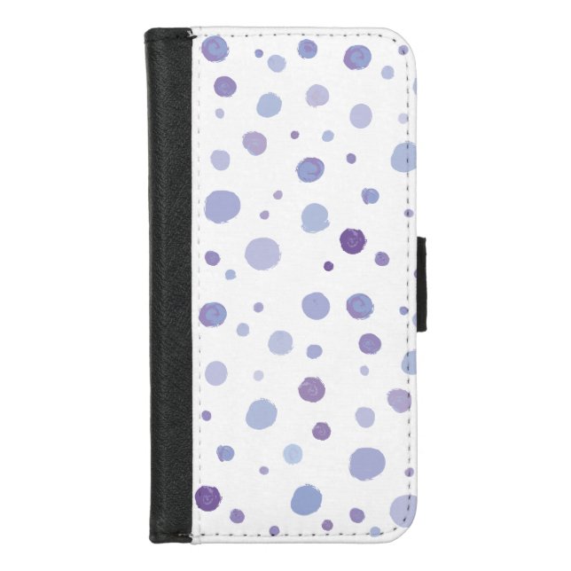 Cute Organic Brushstroke Dot Artwork iPhone Wallet Case (Front)