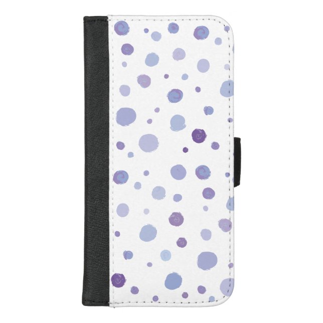 Cute Organic Brushstroke Dot Artwork iPhone Wallet Case (Front)