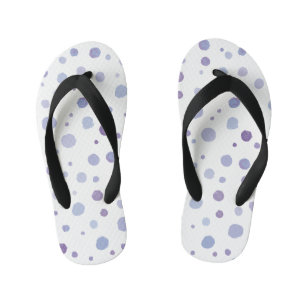 Cute Organic Brushstroke Dot Artwork Kid's Flip Flops