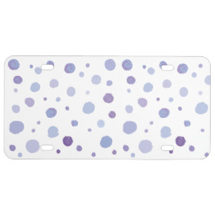Cute Organic Brushstroke Dot Artwork License Plate