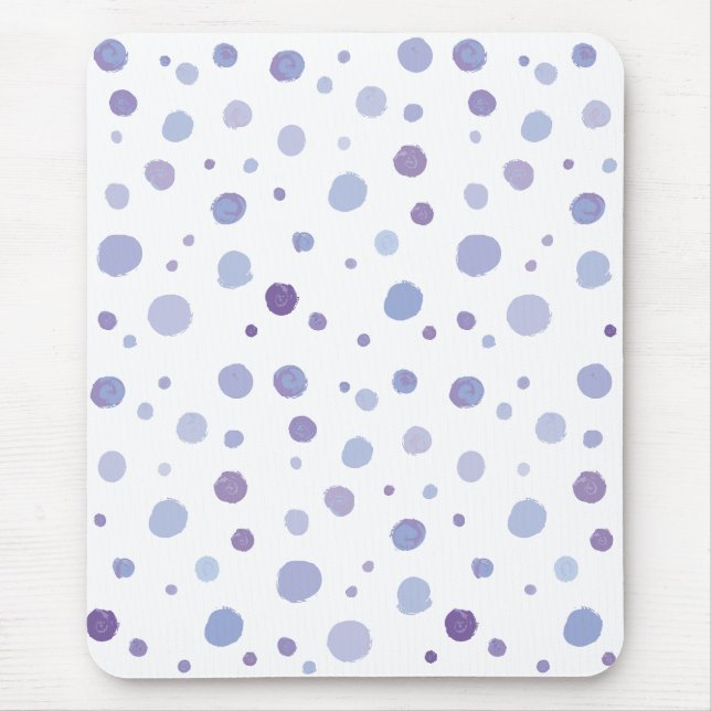 Cute Organic Brushstroke Dot Artwork Mouse Pad (Front)