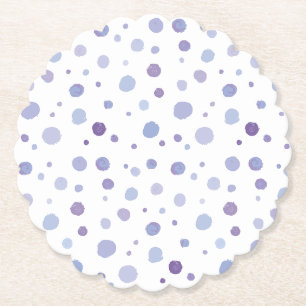 Cute Organic Brushstroke Dot Artwork Paper Coaster