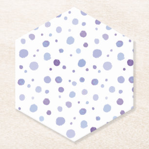 Cute Organic Brushstroke Dot Artwork Paper Coaster