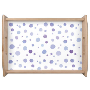 Cute Organic Brushstroke Dot Artwork Serving Tray
