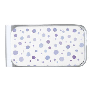 Cute Organic Brushstroke Dot Artwork Silver Finish Money Clip