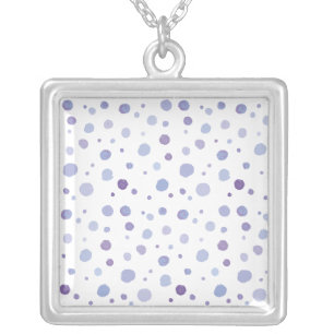 Cute Organic Brushstroke Dot Artwork Silver Plated Necklace