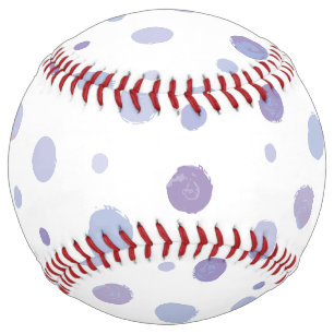 Cute Organic Brushstroke Dot Artwork Softball