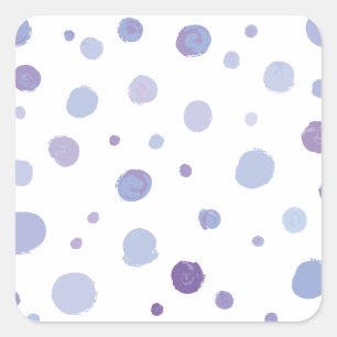 Cute Organic Brushstroke Dot Artwork Square Sticker