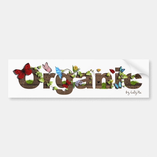 Cute Organic bumper sticker. Think Green! Sticker (Front)