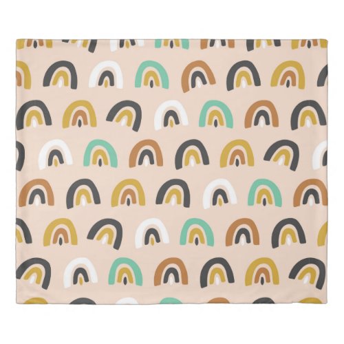 Cute Organic Rainbow Stripes Seamless Pattern Duvet Cover