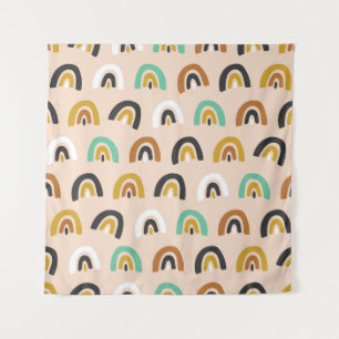 Cute Organic Rainbow Stripes Seamless Pattern Tapestry