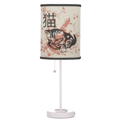 Cute oriental style neko cat design table lamp