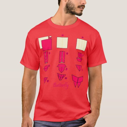 Cute Origami Butterfly Instructions  T_Shirt