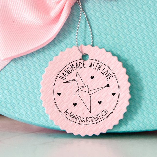 Cute Origami Custom Handmade with love,   Rubber Stamp (Creator Uploaded)