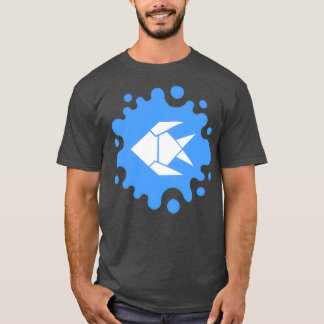 Cute Origami Fish on a Blue Splash T-Shirt