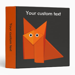 Cute Origami Fox 3 Ring Binder