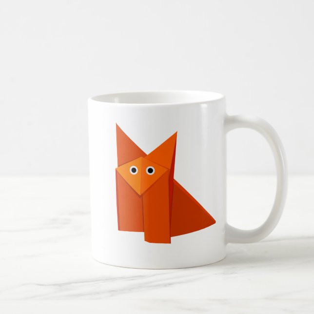 Cute Origami Fox Children's Coffee Mug (Right)