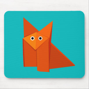 Cute Origami Fox Mouse Pad