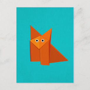 Cute Origami Fox Postcard