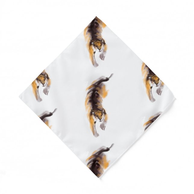 Cute Original Drawing Tiger Chinese New Year B3 Bandana (Front)
