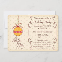 cute ornament bauble, Holiday party Invitation