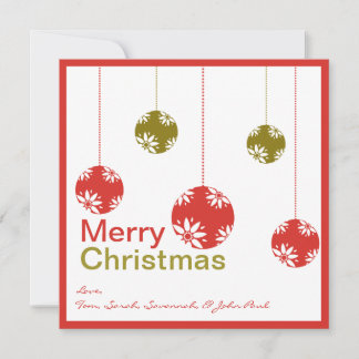 Cute Ornaments Merry Christmas Cards