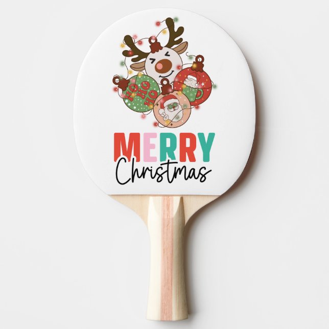 Cute ornaments - Merry christmas   Ping Pong Paddle (Front)