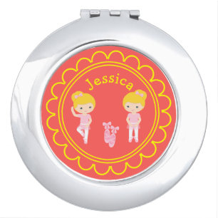 Cute Ornate Ballet Compact Mirror