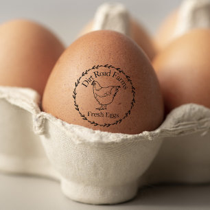 Cute Orpington Chicken Farm Fresh Floral Egg Rubber Stamp