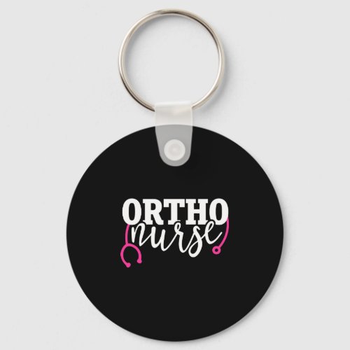 Cute Ortho Nurse Pink Stethoscope Orthopaedic Rn Keychain