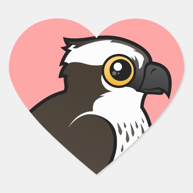 Cute Osprey Heart Sticker (Front)