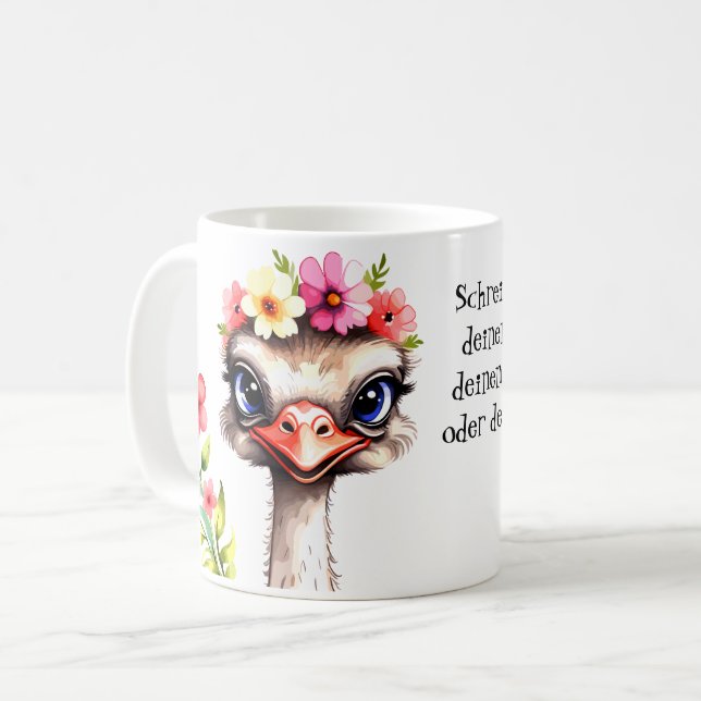 cute ostrich 6 coffee mug (Front Left)