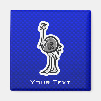 Cute Ostrich; Blue Magnet