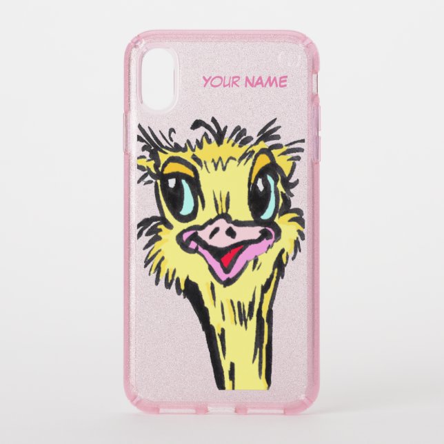 Cute Ostrich Cartoon Speck Phone Case (Front)