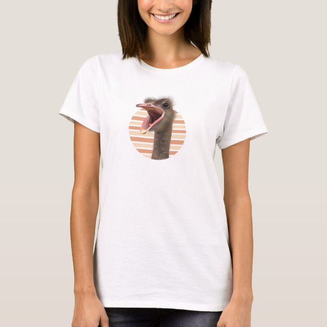 Cute Ostrich Face T-Shirt (Front)