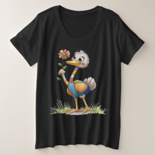 Cute Ostrich Plus Size T-Shirt