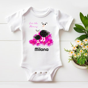 Cute ostriches baby bodysuit