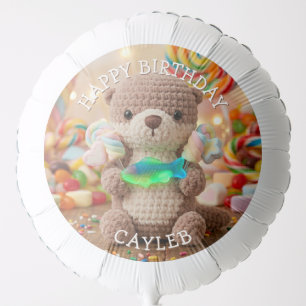 Cute Otter and Gummi Fish Themed Boy's Birthday  Balloon