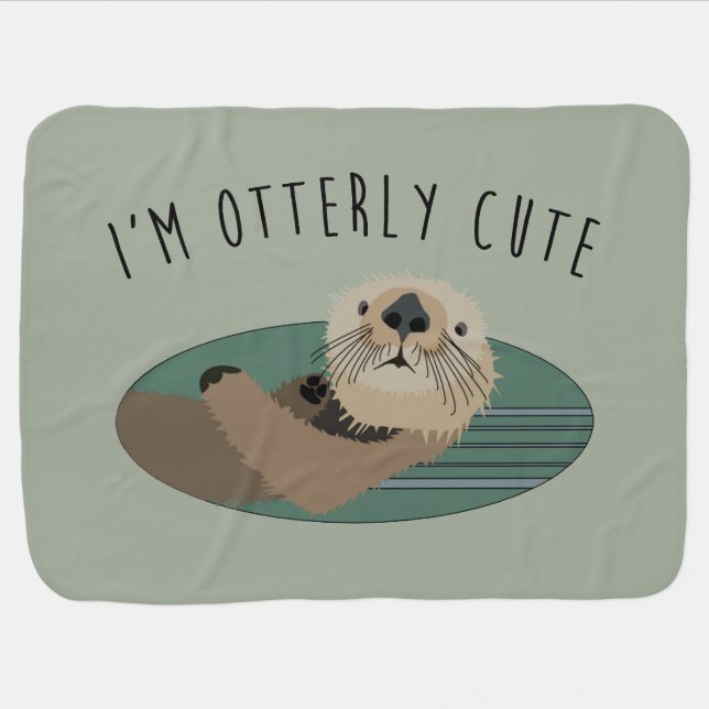 Cute Otter Baby Blanket (Horizontal)