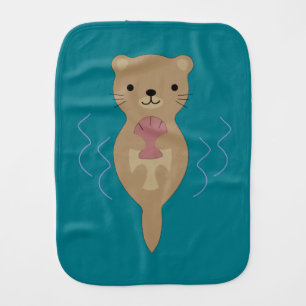 Cute Otter Baby Burp Cloth