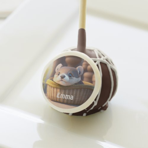 Cute otter baby in a basket _ kids birthday  cake pops