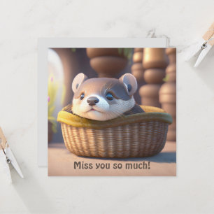 Cute otter baby in a basket - personalizable