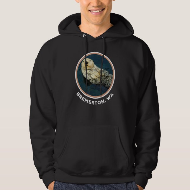 Cute Otter Bremerton Wa Coast Resident Fisherman Hoodie (Front)