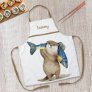 Cute Otter Carrying Fish Monogrammed Apron