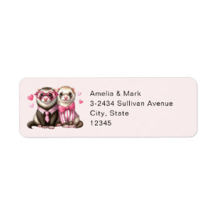 Cute Otter Couple in Love Address Label