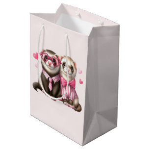 Cute Otter Couple in Love Medium Gift Bag