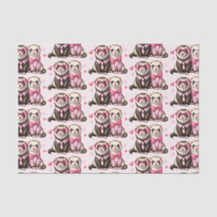 Cute Otter Couple in Love Pattern Tissue Paper